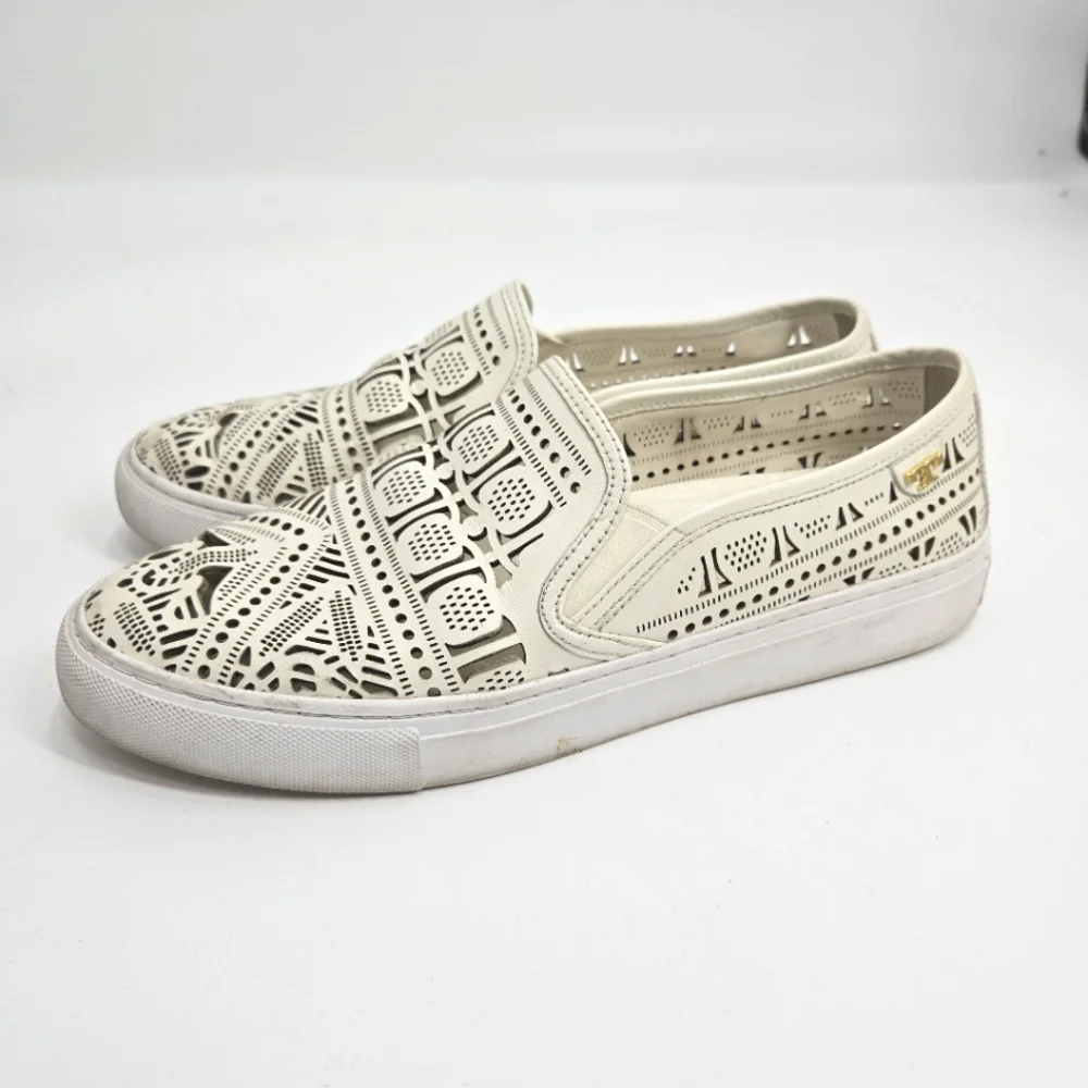 Tory Burch Roselle‎ Sneakers White Laser Cut Leather